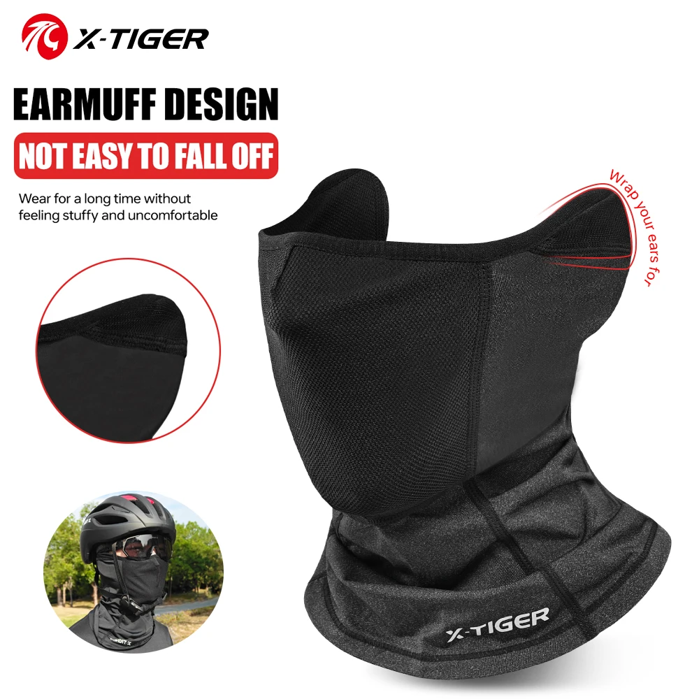 

X-TIGER UPF50 + Велосипедная маска для лица Ледяной шелк Охлаждающая дышащая маска для лица Влагоотводящая для мужчин Спорт на открытом воздухе Велоспорт Туризм
