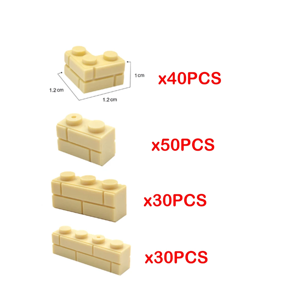 MOC – pièces de figurines murales, blocs de construction, briques épaisses, accessoires de ville, sacs de sable, escaliers, clôture à monter soi-même, 98283 15533 6020