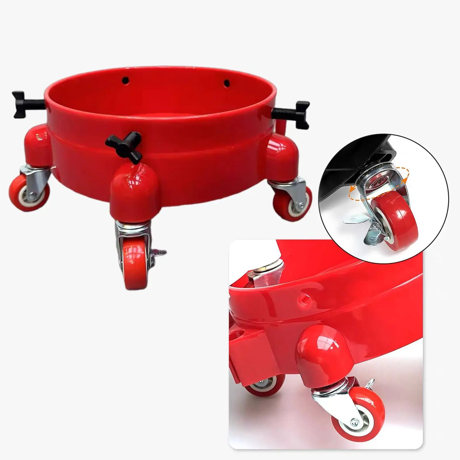

Car Wash Bucket Dolly Rolling Bucket Dolly Heavy Duty Wear Resistance Round Automotive Accessory for Painting Assistance