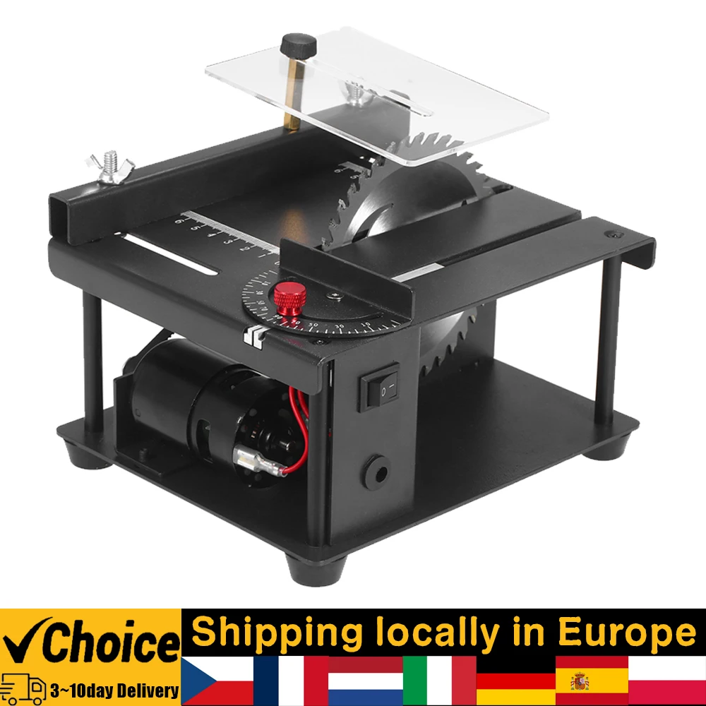 Table Saw Mini Desktop Saw Cutter Electric Cutting Machine with Saw Blade Adjustable-Speed Angle Adjustment 35MM Cutting Depth