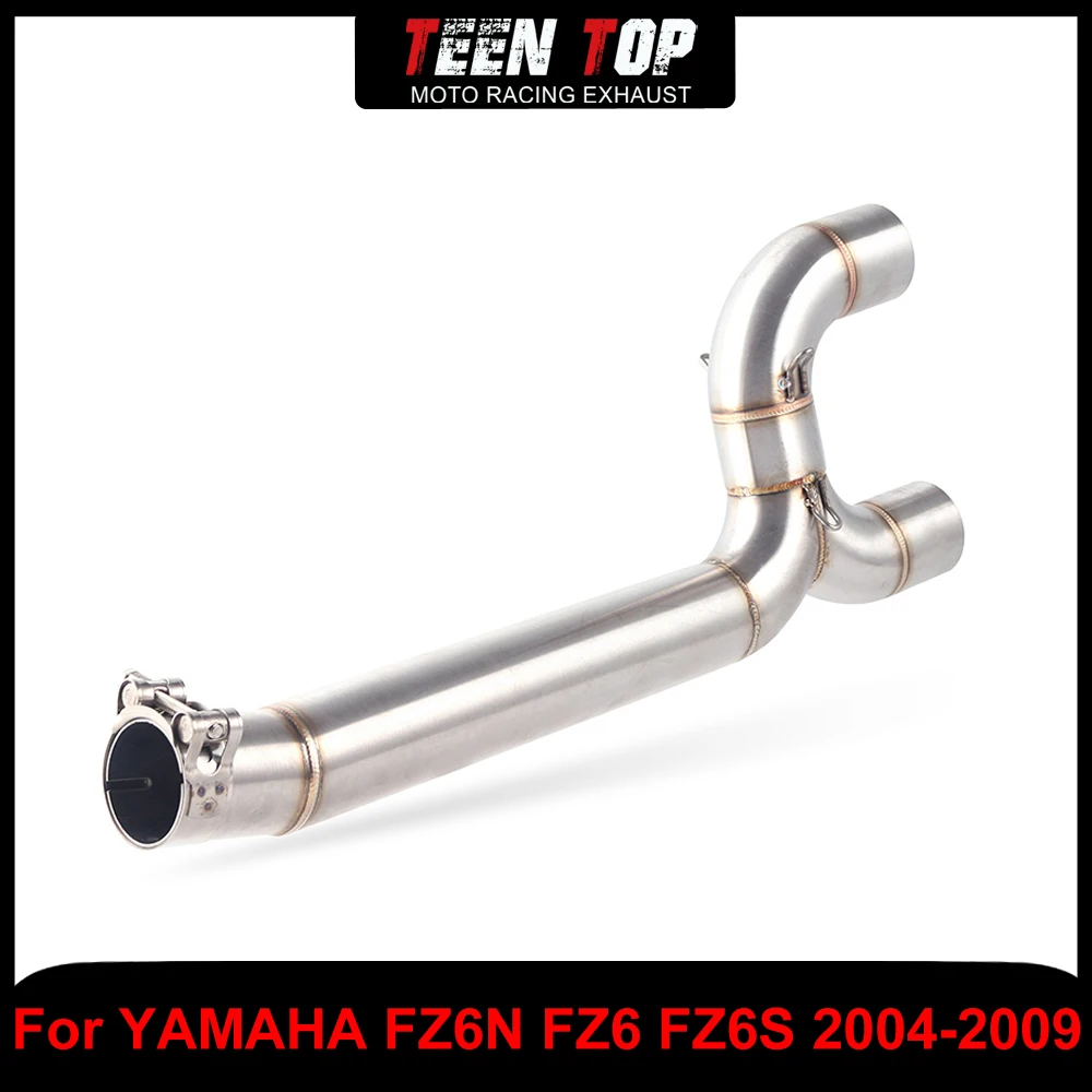 

51mm Underseat Middle Link Pipe For YAMAHA FZ6N FZ6 FZ6S Stainless Steel Motorcycle Mid Connection Pipe FZ6N 2004-2009 Tube