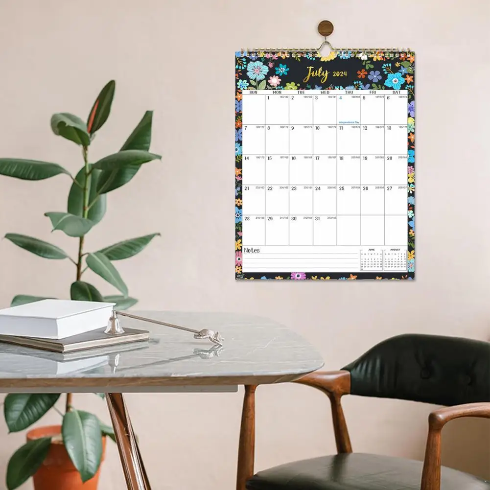 Premium Desk Calendar 18-month Desk Calendar 2024-2025 U.s Holidays Notepad Hanging Holes Spacious Desk Planner