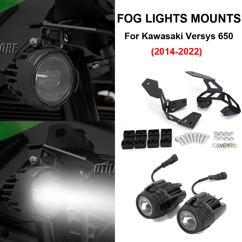 Versys 650 Motorcycle Accessories Spotlight Bracket Holder Sport Light Fog lights Mount Kit For Kawasaki VERSYS650 2014 - 2022