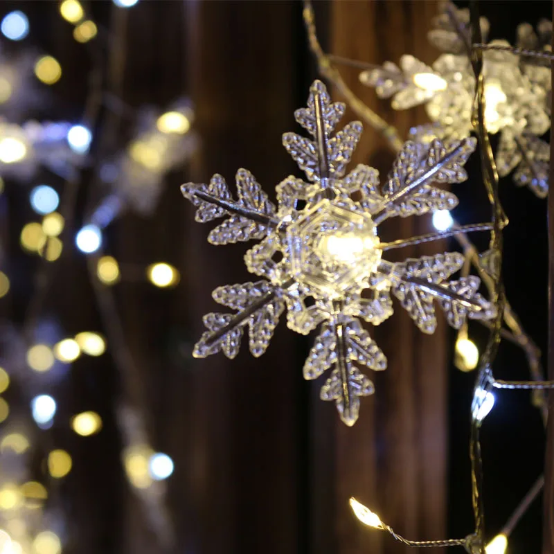 LED Light String New Christmas Tree Decoration Light Snowflake Ambient Light USB