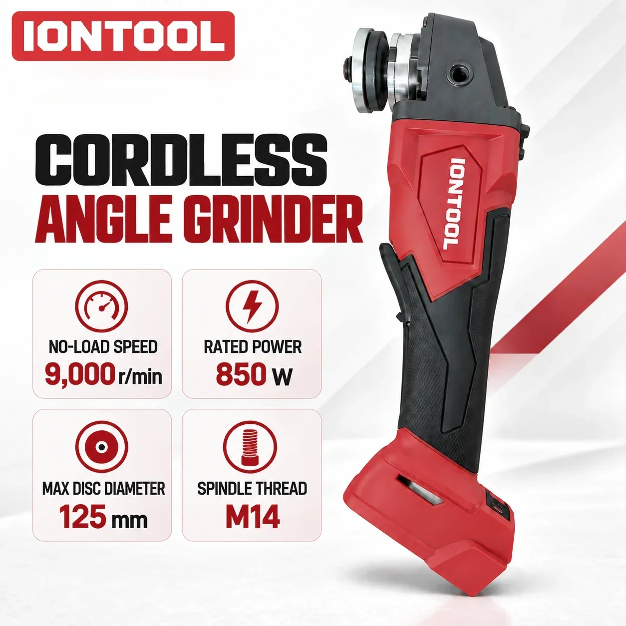 IONTOOL Pro 850W 125mm Brushless Angle Grinder for Wood Sanding Surface Polishing and Garage Workshop Tasks Power Tool