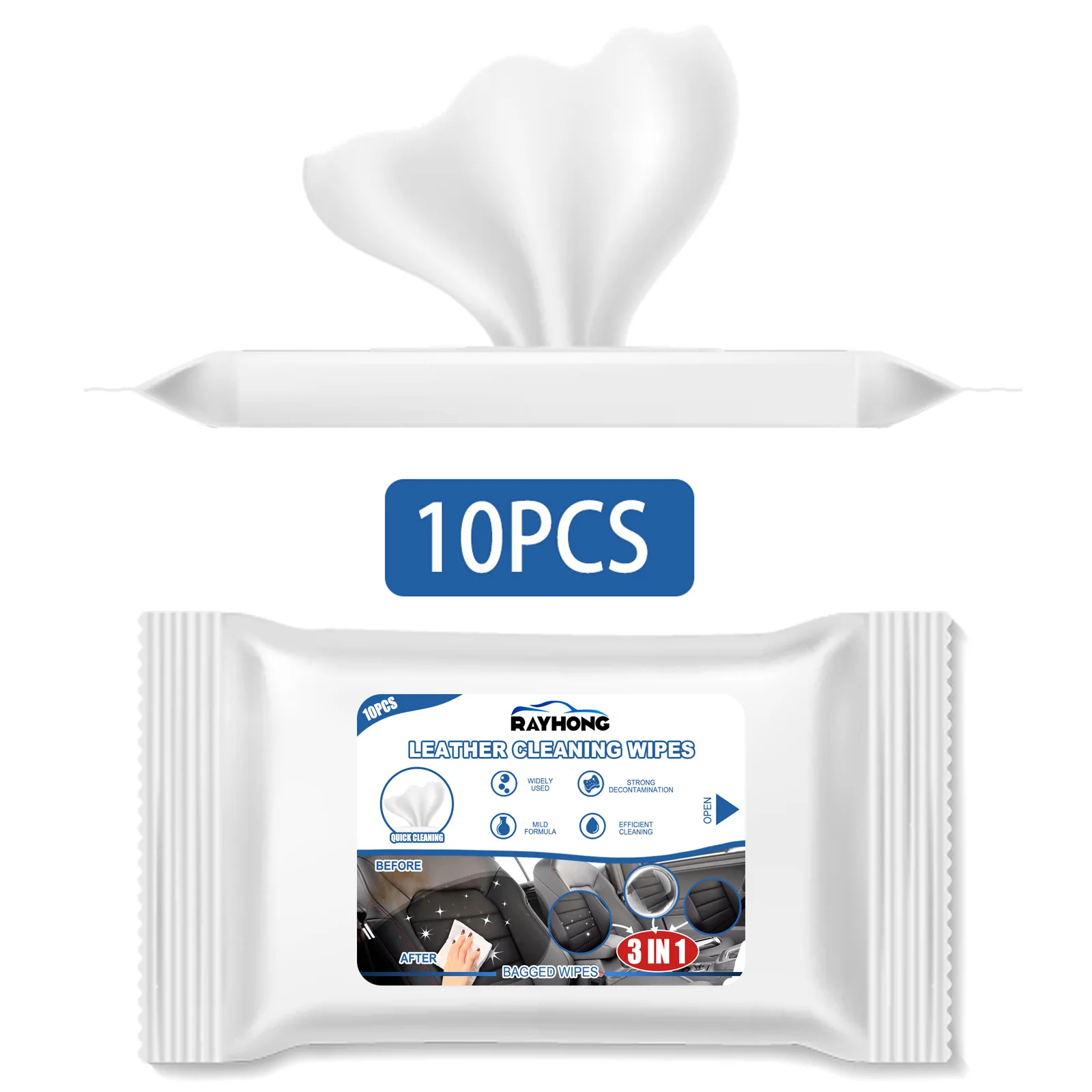 Car Leather Cleaning Wipes, Seat Interiors, No Water Washing, Cleaning, and Dirt Removal