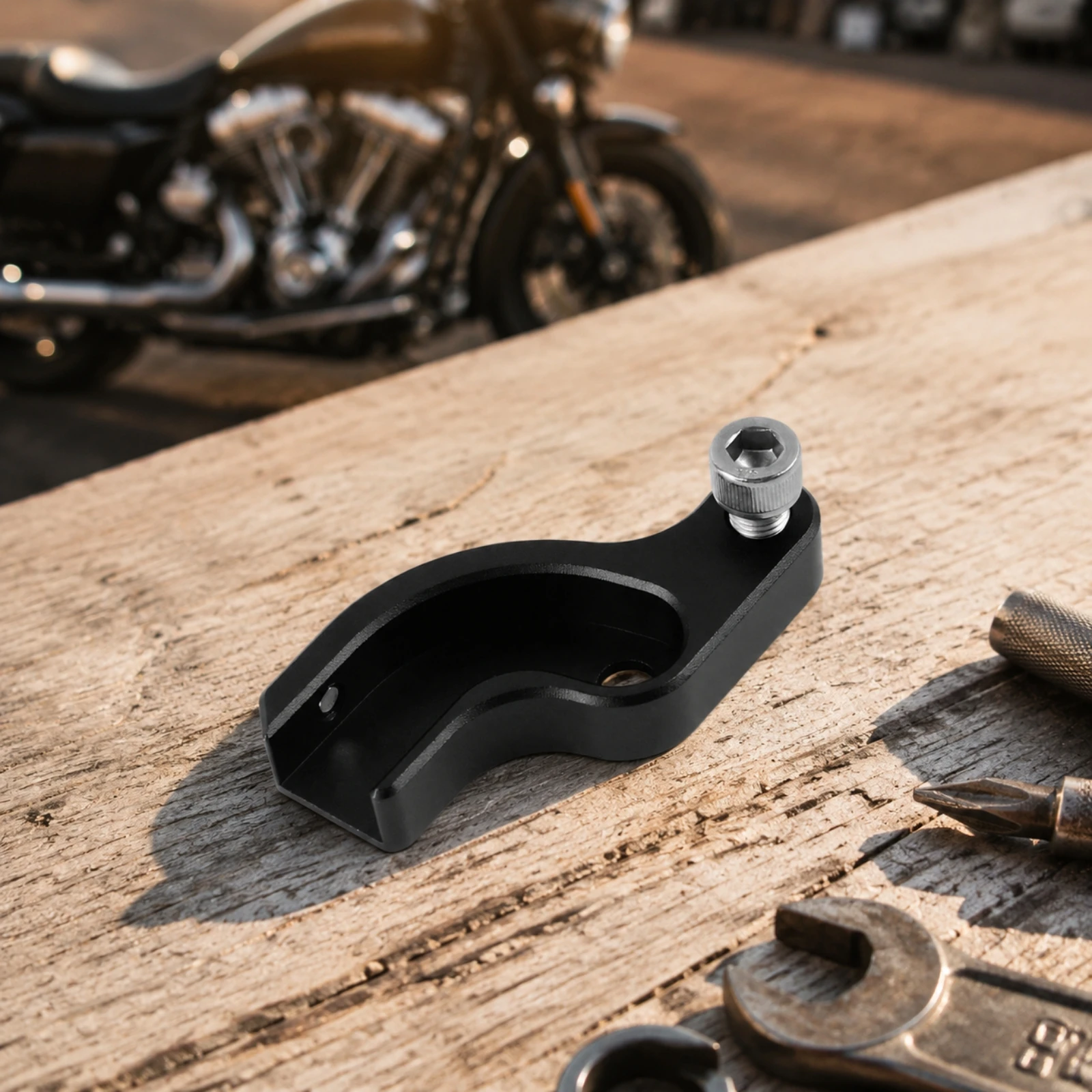Motorcycle Neutral-Gear Shifting Assist Bracket CNC-Machined Harley Gear-Change Assist Bracket with Allen Keys Compact Flat