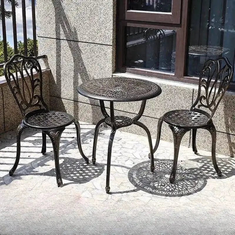 الألومنيوم في الهواء الطلق حديقة الأثاث شرفة مجموعات الترفيه حديقة الجدول الزهر وكرسي في الهواء الطلق كراسي طاولة مقاومة للماء وكرسي AA #3