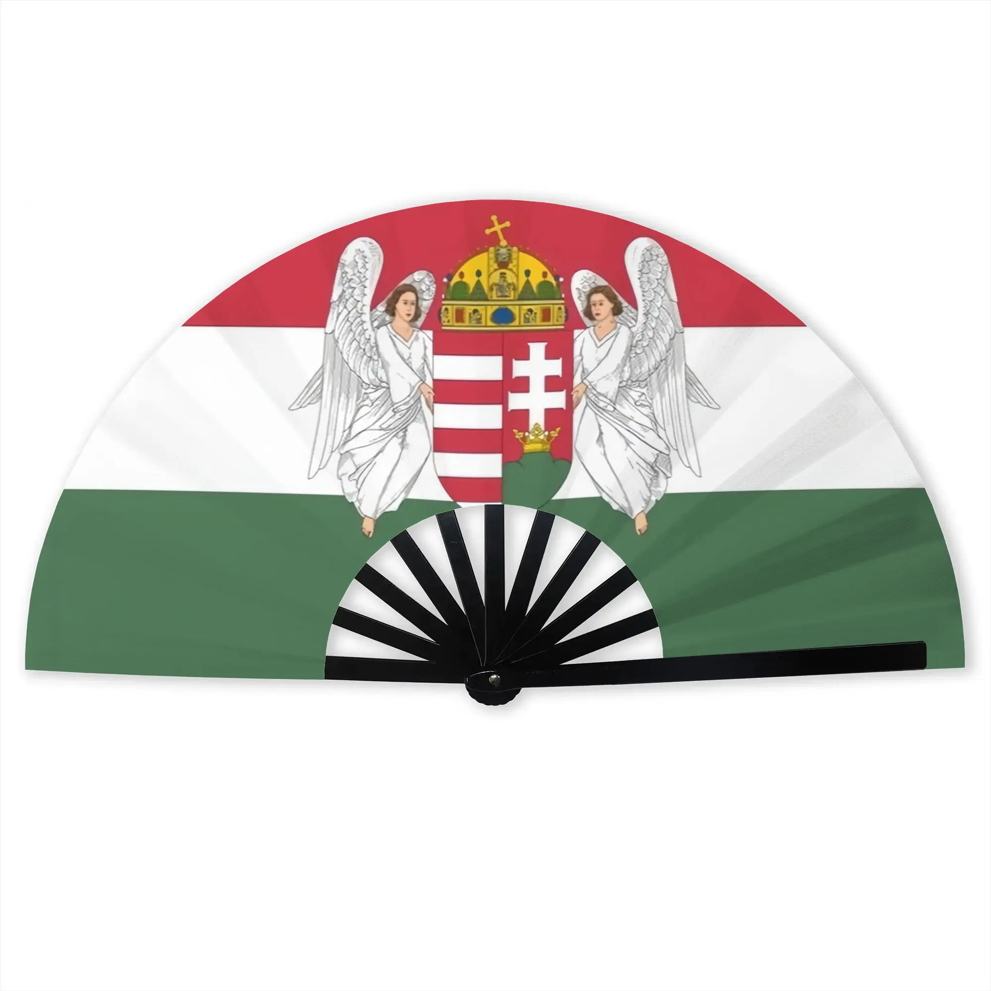 Hungary Flag  Folding Hand Fan Hungarian Patriotic  Polyester Fabric Fan Funny Summer Accessory Decorative Fans