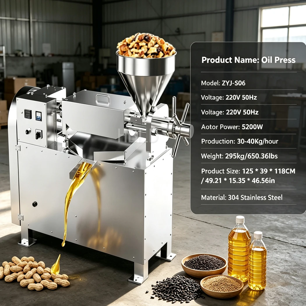 Industrial Oil Presser Machine for Large Batch Oil-Seed Pressing Work Commercial Oil Extraction Tool for Business Use
