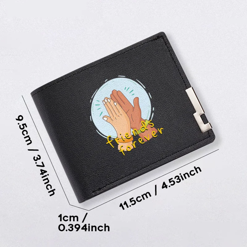 친구들과 함께 영원히 남자들을 위한 미니멀리스트 PU 지갑 세련된 컴팩트 디자인 가볍고 내구성이 뛰어난 일상 필수 패션 액세서리