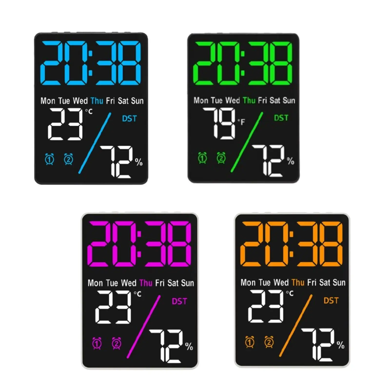 Digital Desk Alarm Clock Calendar Clock with Date Temperature 12 Hour/24 Hour