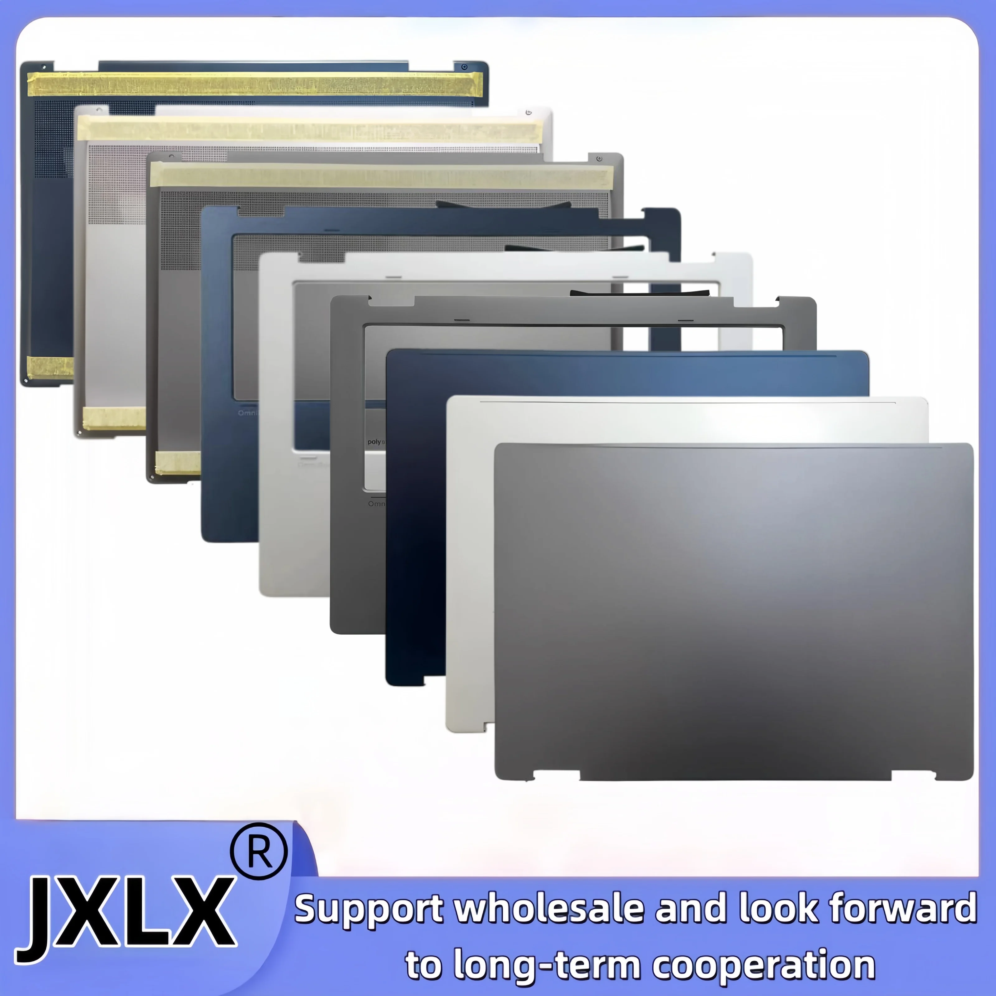 JXLX® New For HP OmniBook X 14 2-in-1 14-FM 14-FK TPN-W165 P31097-001 Laptop LCD Back Cover Top Case/Palmrest Cover/Bottom Base