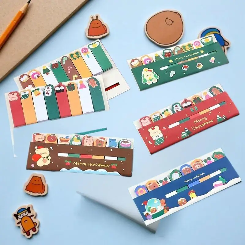 

Christmas Row Station Notes, Students Ins Cute Stickers Cartoon High-value N Sticky Notes Stationery