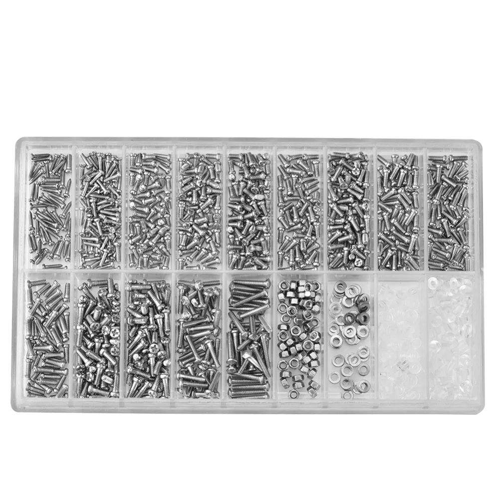 ชุดสกรูไมโครสแตนเลสครบชุด 1000 ชิ้น สกรูซ่อม สกรูขนาดเล็ก ซ่อมแว่นตา