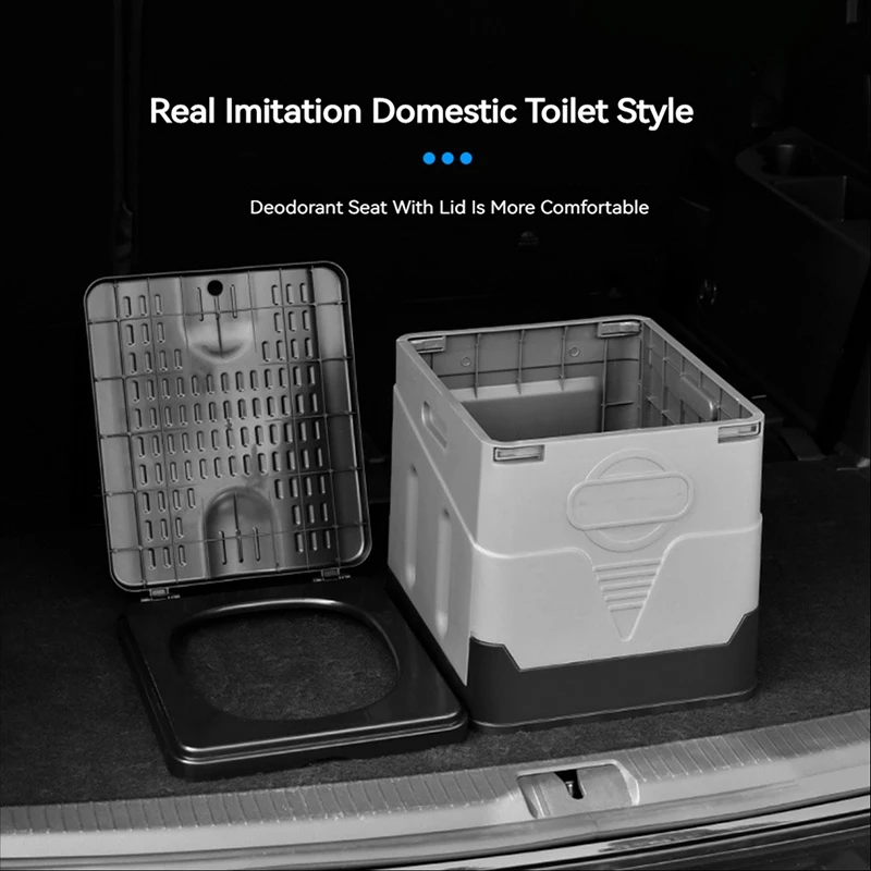 Folding Toilet, Portable, Collapsible, Anti-Odor Storage Box, Car Toilet, Adult Self-Driving Travel Emergency Toilet image 3
