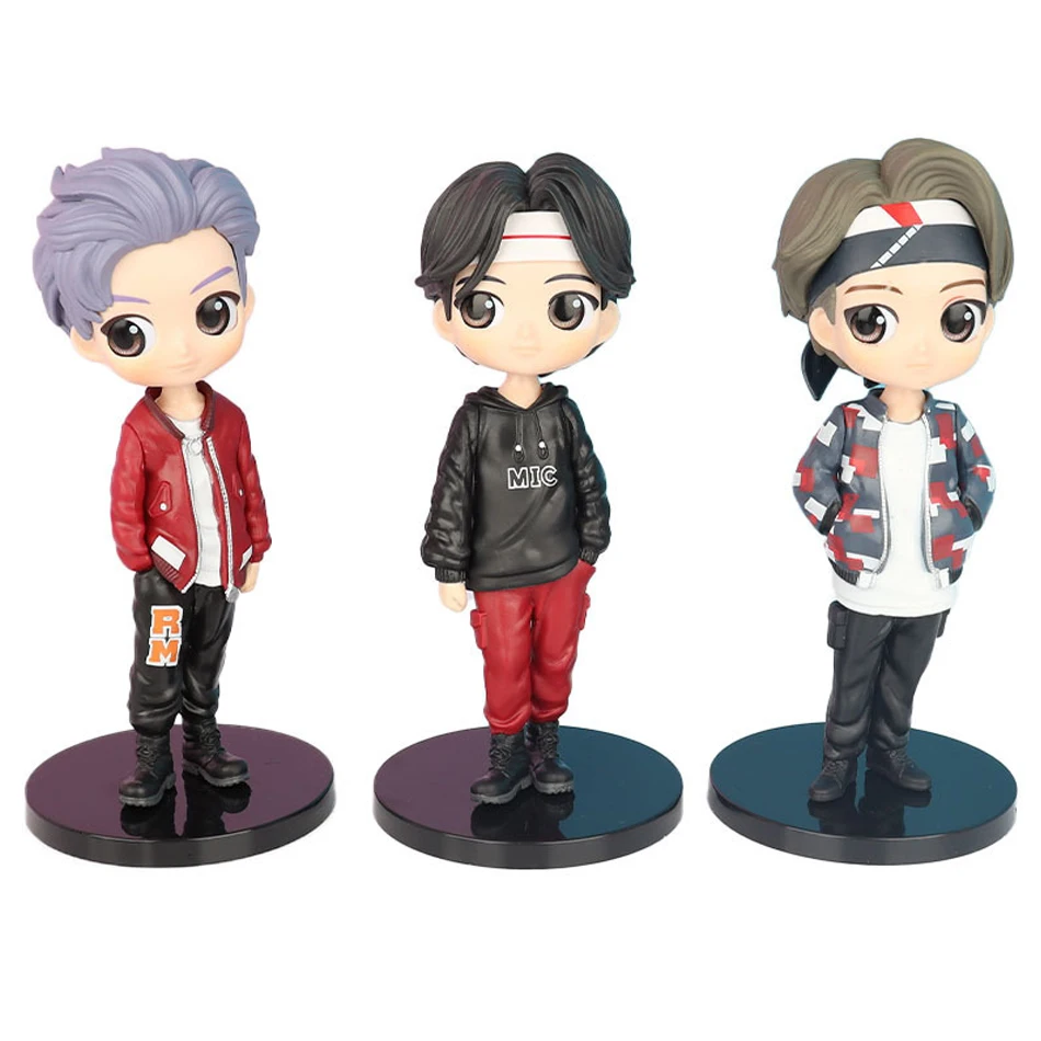 7pcs/set Kpop Star 15cm PVC Model Toy Action Bang-tan Boys Groups BT21 Action Figures Doll Celebrity Idol Set Fan Collection