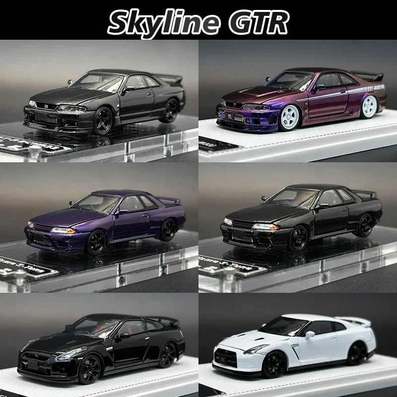 

FH 1:64 Skyline GTR R34 Stagea WC34 GTR R32 Carbon Opened Hood Diecast Diorama Car Model Collection Miniature Toys toys