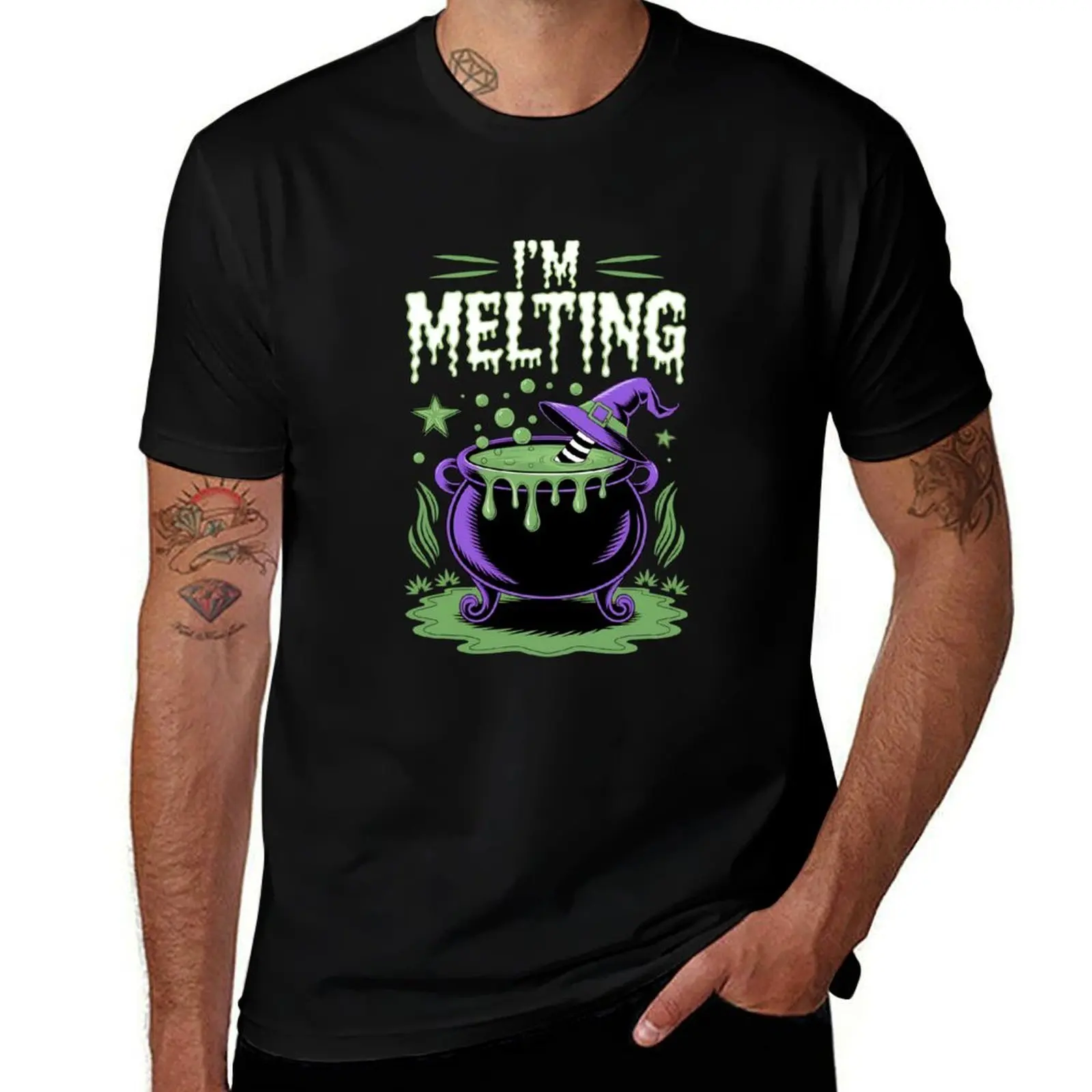 

I'm Melting Funny Halloween Witch T-Shirt anime t shirts oversized graphic tee anime clothes plus size men clothing