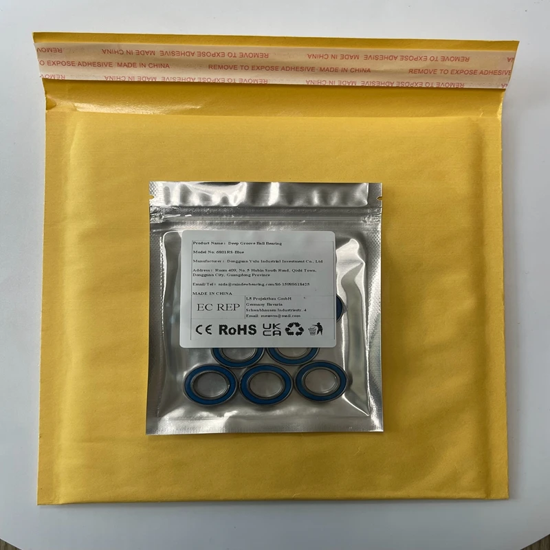 10PCS 6801-2RS ABEC-7 Precision Bearings 12x21x5mm Thin Section Blue Sealed