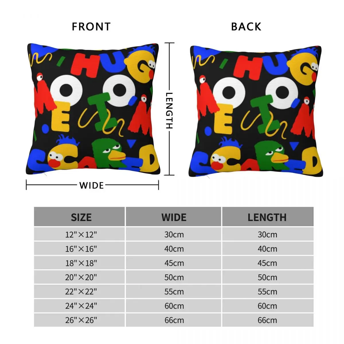 Don't Hug Me I'm Scared Square Pillowcase Polyester Linen Velvet Creative Decorative Throw Pillow Case Home Cushion Cover 45x45