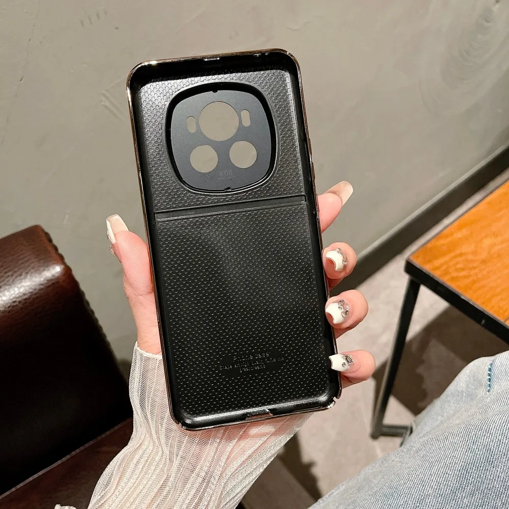 Para Huawei Honor Magic 7 Pro funda de lujo de cuero PU piel lente protectora trasera funda para Honor Magic7 7Pro 6 Pro carcasa de teléfono