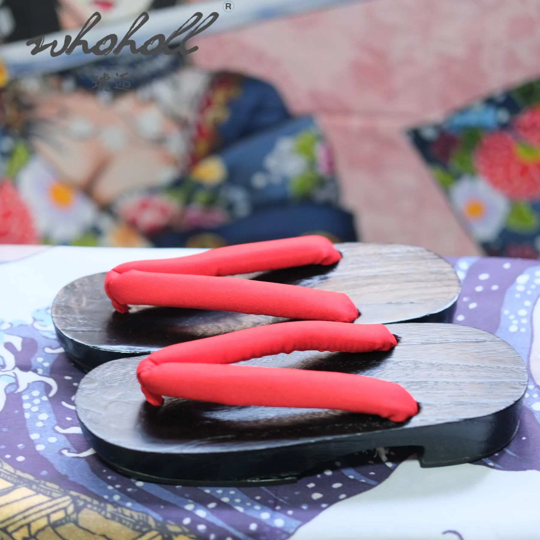 Pantoufles Geta japonaises en bois pour femmes, pantoufles d'été, pantoufles Geta, chaussures de olympiques de cosplay, tongs à semelle en bois, sabots, sandales