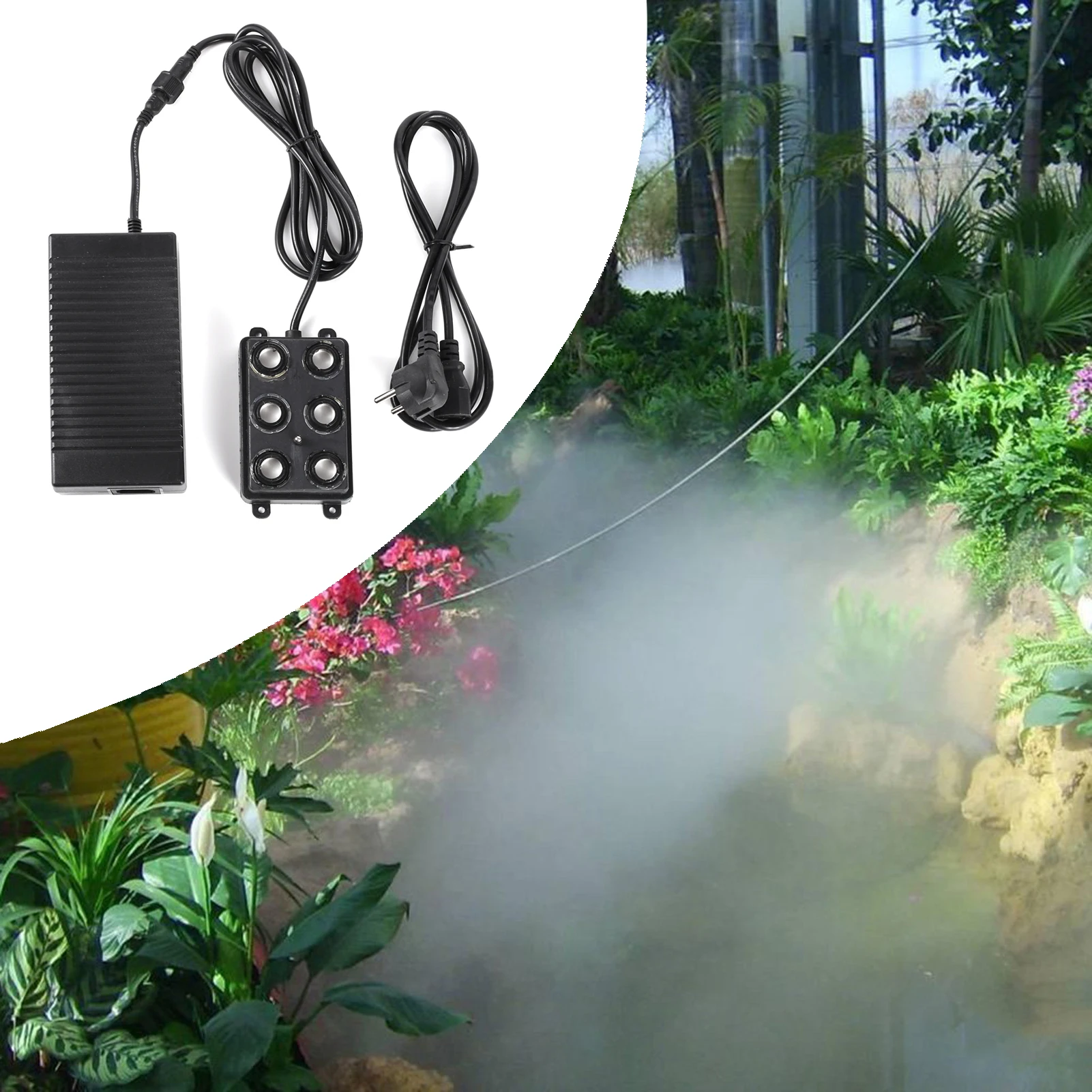 6 Nozzle Ultrasonic Atomizer Garden Pond Fish Tank Floating Mist Landscaping Decoration Nebulizer Air Humidifier Accessories