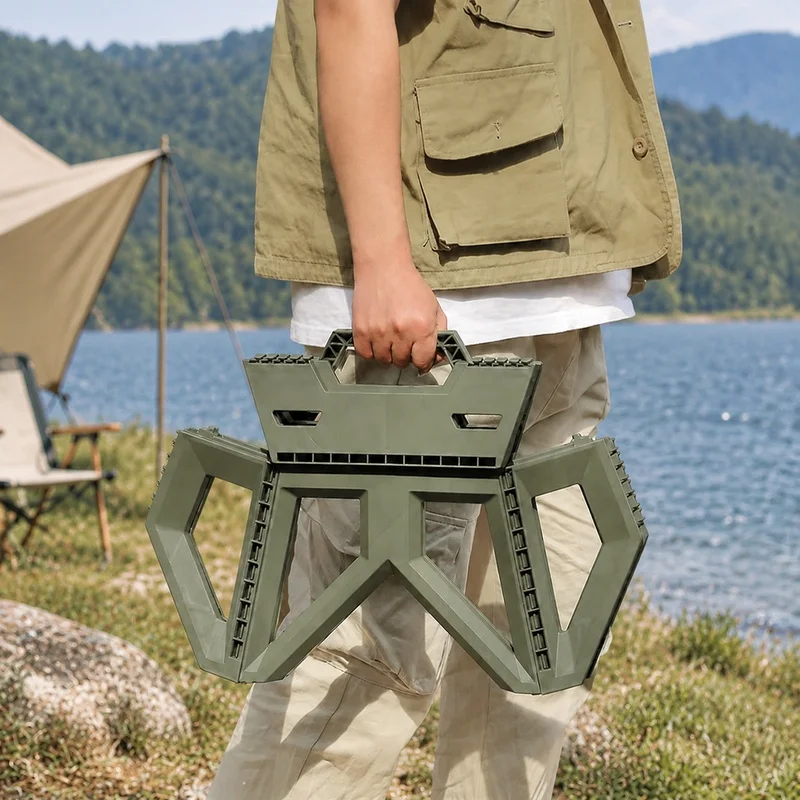 Portable Outdoor Folding Seat for Fishing, Camping, and Beach - Lightweight, Strong, and Durable Stool
