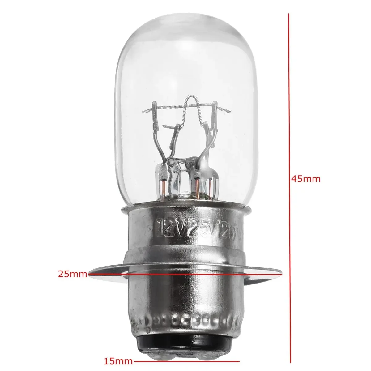 1/2/4x 12V 25/25W Motorcycle Halogen Headlight Bulb Double Filament PX15D P15D T19 P15D-25-1 Quad Dirt Pit Bikes