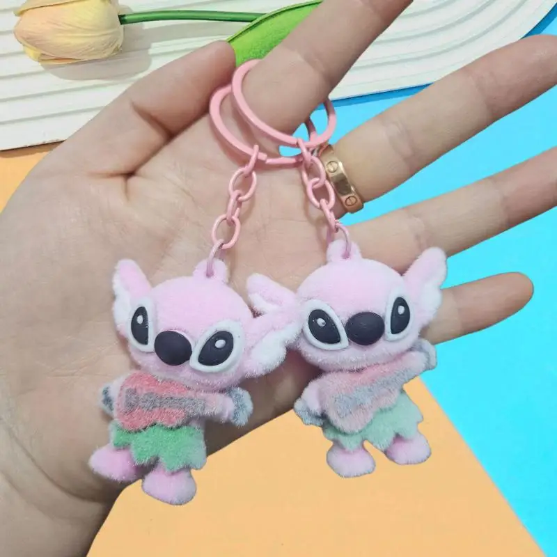 Anime Lilo & Stitch flocage porte-clés dessin animé femmes voiture porte-clés sac pendentif accessoires décoration cartable pendentif cadeaux