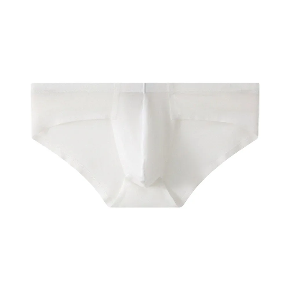 Breathable Ice Silk Men's G String Underwear U-Shaped Pouch Traceless Briefs Mid Waist Polyester Spandex Blend