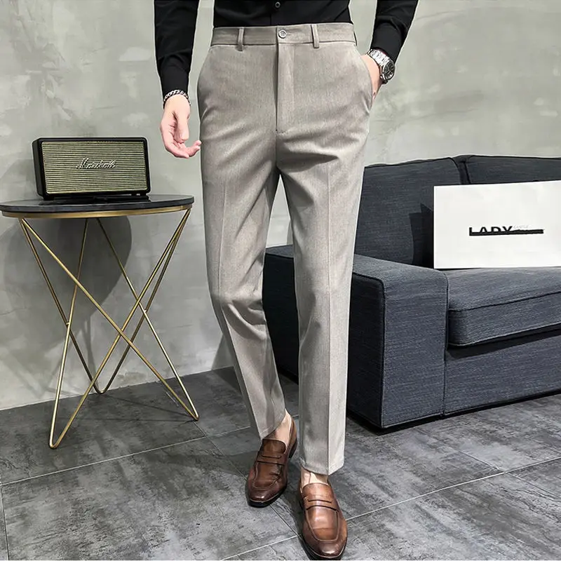 

Men's Suit Pants 2022 Spring Autumn Fashion Casual Slim BusinessTrousers High Quality Work Pants Classic Men Office Pants B100