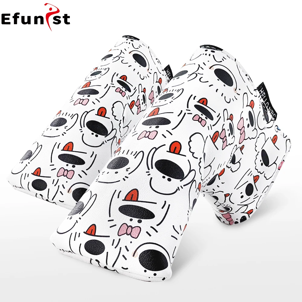 Golf HeadCover Line Dog Pattern Golf Blade Putter Cover Magnetic Close Golf Club Protective Cover Golf Supplies Drop Shipping
