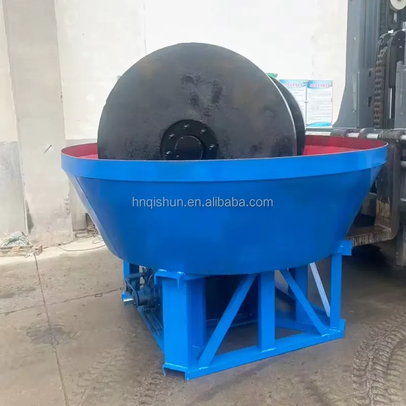 for Zimbabwe High Capacity 1200 Wet Milling Machine Wet Pan Mill Gold Grind Double Wheels Wet Pan Gold Mill