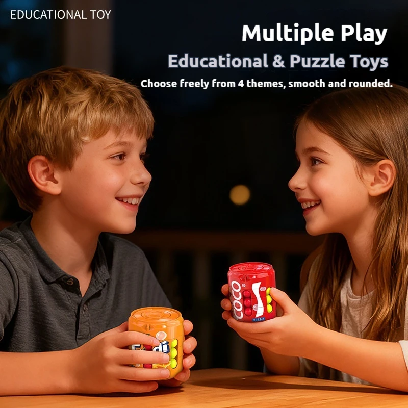 缶型マジックキューブフィジェットスピナー指遊びおもちゃローリングボールパズルストレス解消教育デスクトイ子供向けギフト