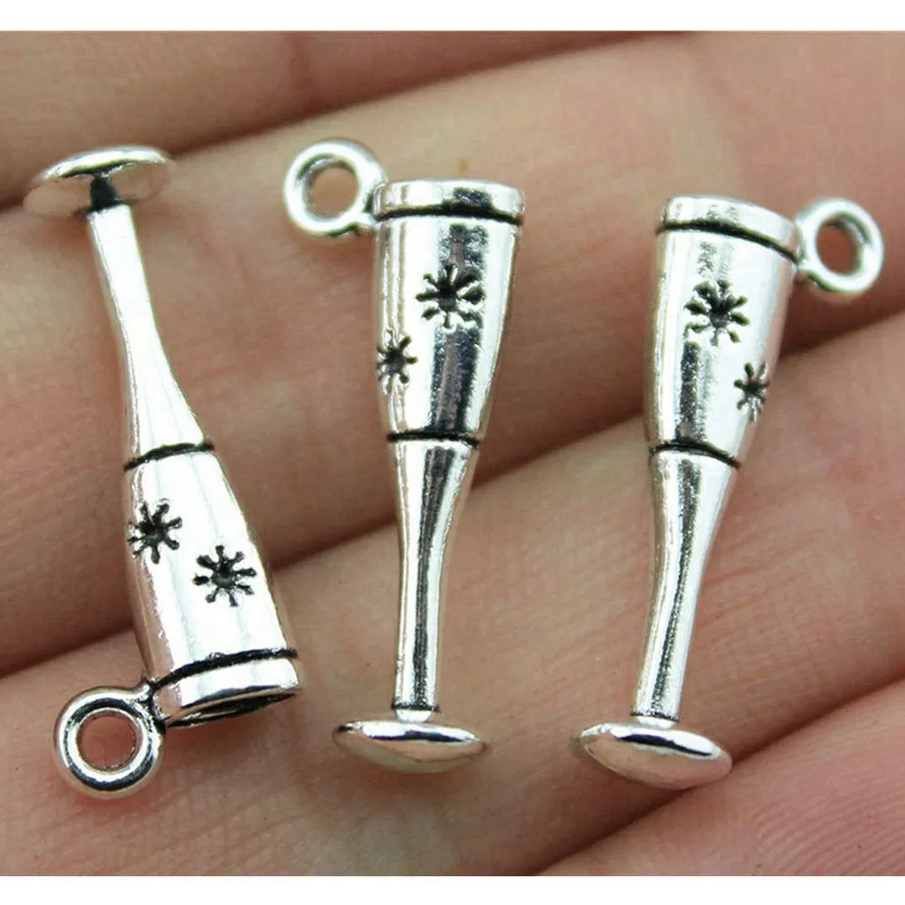 10pcs/lot 26x10mm Cup Charms For Jewelry Making Antique Silver Color 1.02x0.39inch