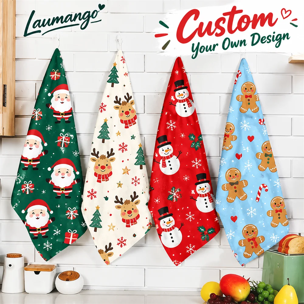 4PCS Custom Scouring Pads, Personalized DIY Print Logo Photo & Text, Kitchen Dish Cleaning Cloth Set, Custom Promotional Gifts f