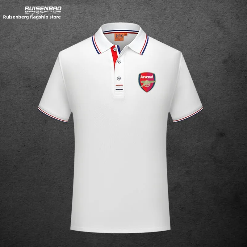 

Arsenal Home ort Sve irt Men's Sport Cetition Training Clothes Busin Casual Summer Faion Cotton Blend