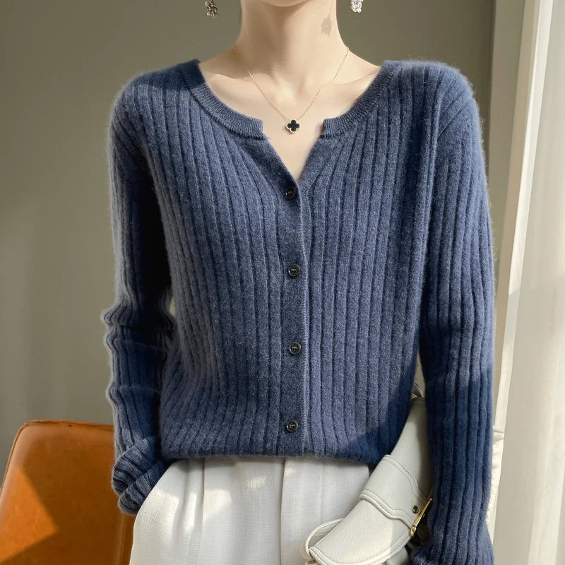 2024 Spring and Autumn New Cashmere Cardigan Coat Female Knitted Cardigan Women Cashmere Cardigan Sweater