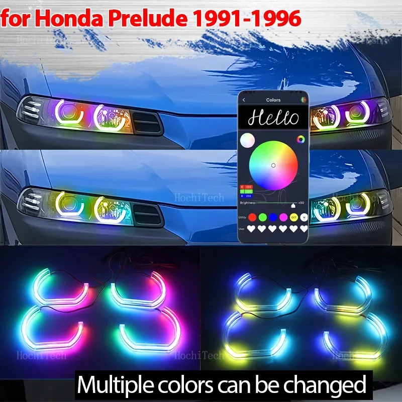 

Последовательное приложение, пульт дистанционного управления, новый стиль, разноцветные режимы, кольцо «ангельские глазки», светодиодный указатель поворота для Honda Prelude 1991-1996 гг.