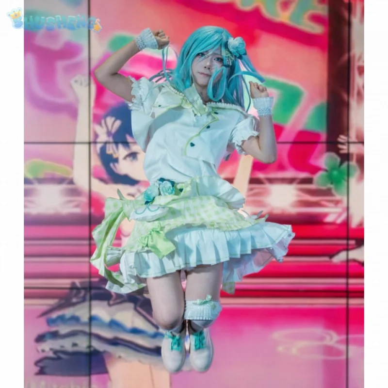 

Anime PJSK Hinomori Shizuku szk Cosplay Costume Girl Sweet Lolita Dress Socks Gloves Accessories Props Halloween Carnival Set