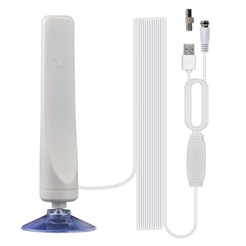 Antena Digital HDTV para interior, amplificador de radio de rango de 50 millas, DVB-T2, receptor de señal parabólica aérea