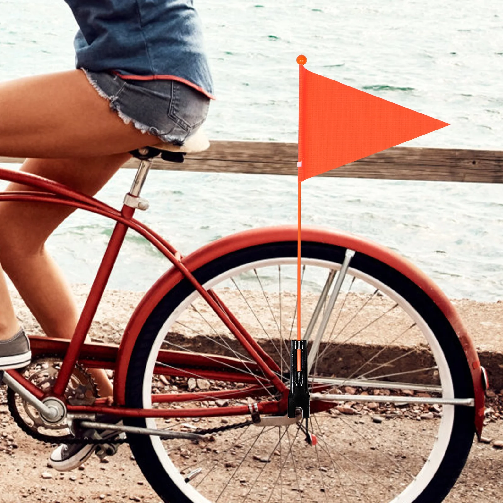 

2Sets Bicycle Rear Safety Flags Bright Color Durable Bike Safety Flags for Outdoor Cycling Warning and Bike Accessories