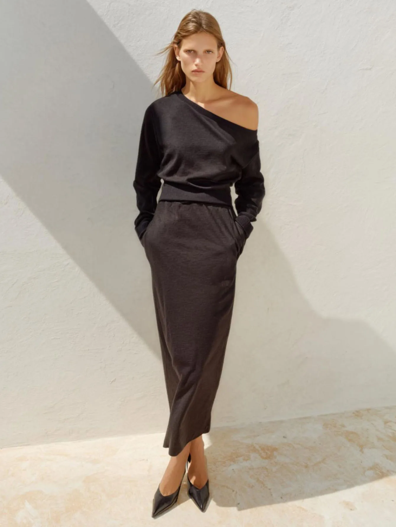 تي شيرت نسائي بأكمام طويلة وطبعة الفهد كاجوال بكتف واحد مريح للخريف والشتاء، قميص يومي #3