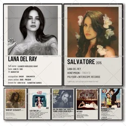 1PC Singer Lana Del Rey Classic Music Album Poster Self-adhesive Art Waterproof Paper Sticker Coffee House Bar Room Wall Decor