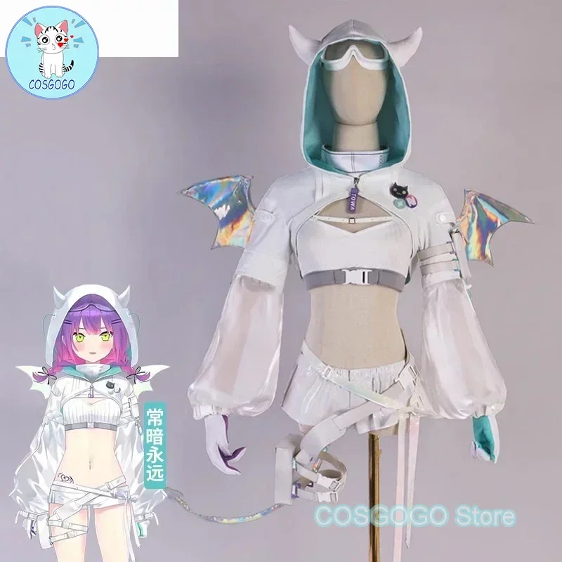 COSGOGO Vtuber Hololive Tokoyami Towa Game Suit Sexy Lovely Uniform Cosplay Costume Halloween Party Role Play Outfit Women