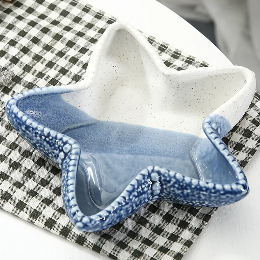 Ceramic Jewelry Dish Star Shaped Tray Durable Pretty Preschool Education Festive Gift Jewelry Storage Plate Tray