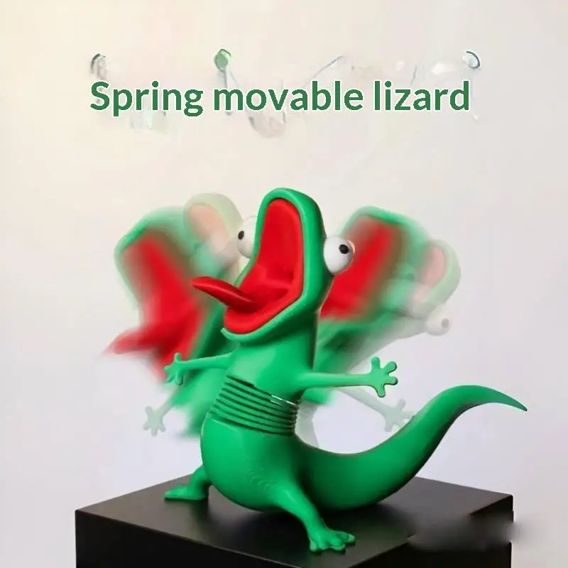 3D-Gedruckte Grüne Eidechsen-Statue Kreatives Lustiges Schreibtisch-Ornament für Büro, Regal, Kinder, Erwachsene, Einweihungsgeschenk – Detail 3