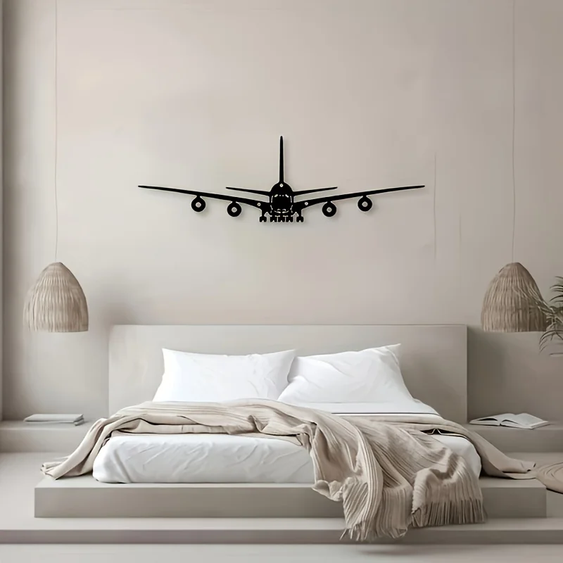 

One piece of metal wall art, 15.75 "X 4.72" metal Boeing aircraft wall decoration, metal art, scene decoration